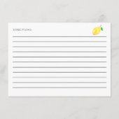 D'accompagnement Carte de recette de Fête des mariées de citron Élé (Dos)