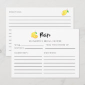 D'accompagnement Carte de recette de Fête des mariées de citron Élé (Devant / Derrière)