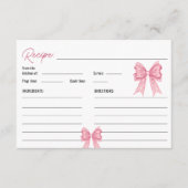 D'accompagnement Carte de recette de Fête des mariées de cou rose d (Devant)