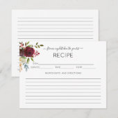 D'accompagnement Carte de recette de Fête des mariées de couleur ro (Devant / Derrière)