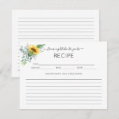 D'accompagnement Carte de recette de Fête des mariées de Sunflower (Devant / Derrière)
