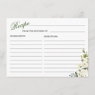 D'accompagnement Carte de recette de Fête des mariées florale aux r