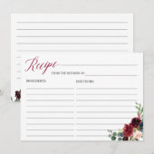 D'accompagnement Carte de recette de Fête des mariées florale bourg (Devant / Derrière)