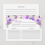 D'accompagnement Carte de recette de Fête des mariées florale de pr (Devant / Derrière)