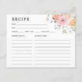 D'accompagnement Carte de recette de Fête des mariées florale Paste (Devant)
