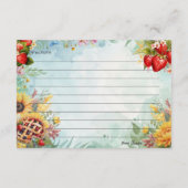 D'accompagnement Carte de recette de la crème de fraise (Dos)