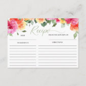 D'accompagnement Carte de recette de la douche de mariée rose orang (Devant)