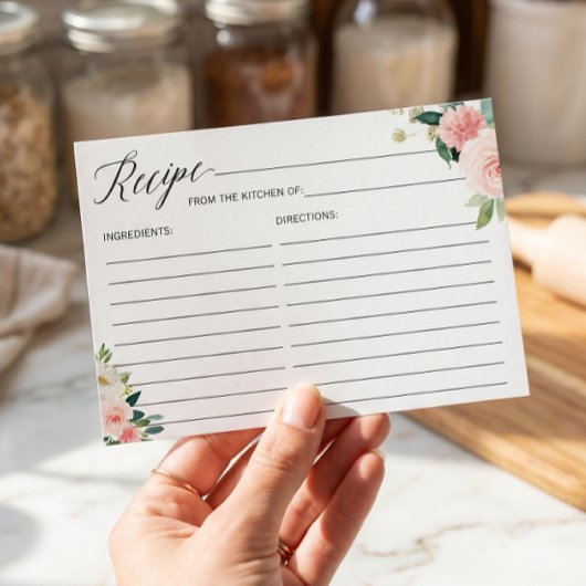D'accompagnement Carte de recette de la future mariée Fleurs rose p