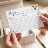 D'accompagnement Carte de recette de la future mariée Fleurs rose p