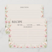 D'accompagnement Carte de recette de mariage aux fleurs sauvages. (Devant / Derrière)