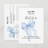 D'accompagnement Carte de recette de mariage avec ruban bleu (Devant / Derrière)