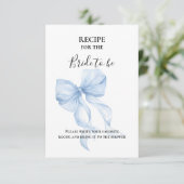 D'accompagnement Carte de recette de mariage avec ruban bleu (Debout devant)