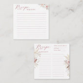 D'accompagnement Carte de recette de mariage Fleur Rose Poussiéreus (Devant / Derrière)