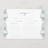 D'accompagnement Carte de recette de mariage floral bleu clair de p (Devant)