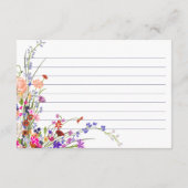 D'accompagnement Carte de recette de mariage floral peint à la main (Dos)