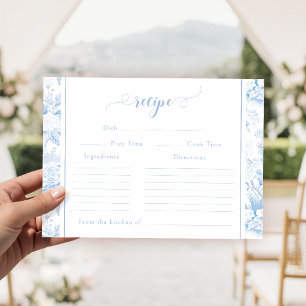 D'accompagnement Carte de recette de mariage floral vintage bleu