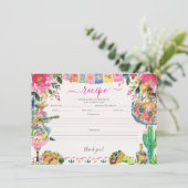 D'accompagnement Carte de recette de mariage Pretty Fiesta (Debout devant)