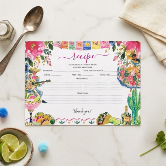 D'accompagnement Carte de recette de mariage Pretty Fiesta