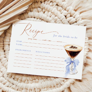 D'accompagnement Carte de recette de Martini Espresso élégante pour
