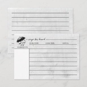 D'accompagnement Carte de recette de parapluie de douche