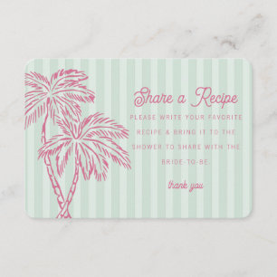 D'accompagnement Carte de recette de partage de plage pastel Palm S