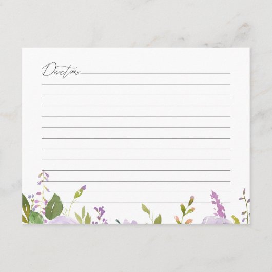 D'accompagnement Carte de recette de script de calligraphie de flor (Dos)