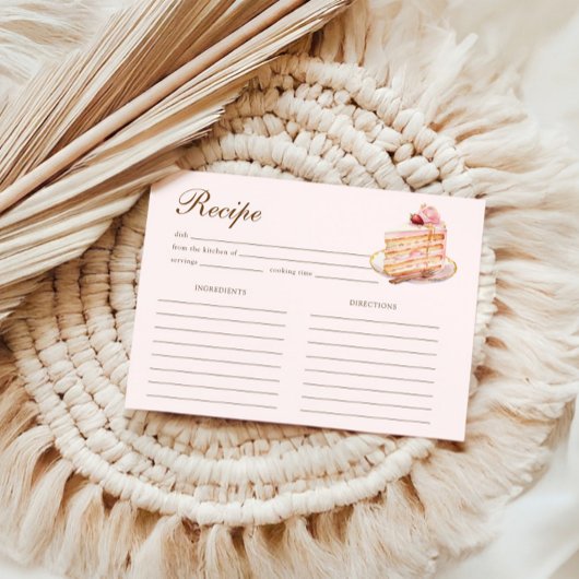 D'accompagnement Carte de recette de thé pour un mariage rose paste