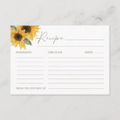 D'accompagnement Carte de recette de tournesol SUTTON  (Devant)