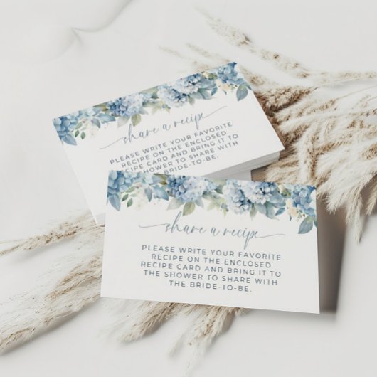 D'accompagnement Carte de recette d'hydrangea bleu pour insertion