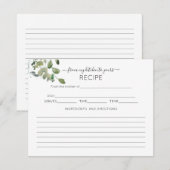 D'accompagnement Carte de recette Eucalyptus Aquarelle (Devant / Derrière)