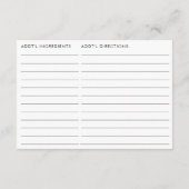 D'accompagnement Carte de recette Fête des mariées à thème à vin do (Dos)