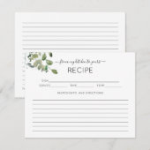 D'accompagnement Carte de recette Fête des mariées Eucalyptus coule (Devant / Derrière)