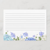 D'accompagnement Carte de recette Fête des mariées Florale Blue Hyd (Dos)