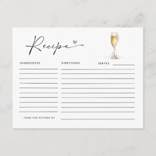 D'accompagnement Carte de recette Fête des mariées Pearls & Prosecc