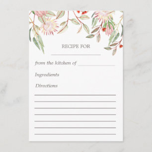 D'accompagnement Carte de recette florale australienne rose tendre