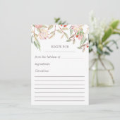 D'accompagnement Carte de recette florale australienne rose tendre (Debout devant)