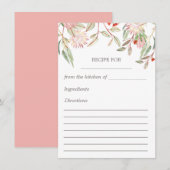 D'accompagnement Carte de recette florale australienne rose tendre (Devant / Derrière)