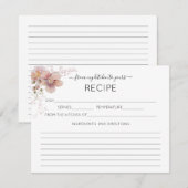 D'accompagnement Carte de recette florale rose Aquarelle (Devant / Derrière)