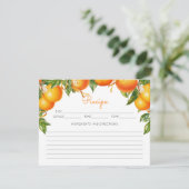 D'accompagnement Carte de recette orange thème Citrus (Debout devant)