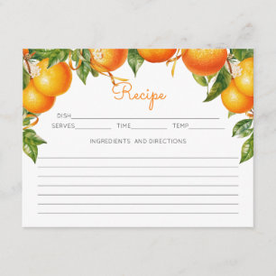 D'accompagnement Carte de recette orange thème Citrus