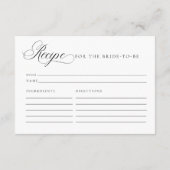 D'accompagnement Carte de recette Perles pour la future mariée (Dos)