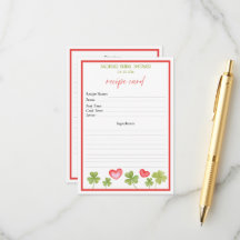 Carte de recette pour la douche de la mariée : Cha