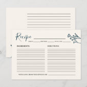 D'accompagnement Carte de recette pour la mariée Fleur sauvage rust (Devant / Derrière)