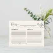 D'accompagnement Carte de recette pour la mariée Rustique Fleur sau (Debout devant)