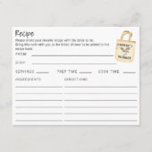 D'accompagnement Carte de recette pour mariée du marché des fermier (Devant)