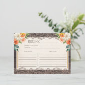 D'accompagnement Carte de recette Rustic Wood Lace Fall (Debout devant)