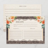 D'accompagnement Carte de recette Rustic Wood Lace Fall (Devant / Derrière)