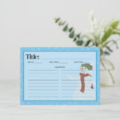 D'accompagnement Carte de recette Snowman (Debout devant)