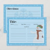 D'accompagnement Carte de recette Snowman (Devant / Derrière)
