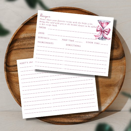D'accompagnement Carte de recette thématique Double Face Chic Pink 